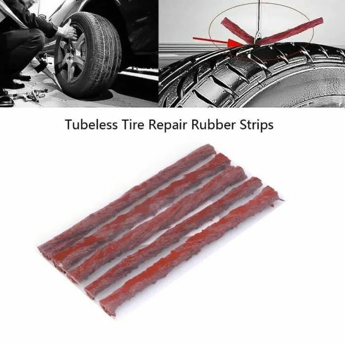 9pcs Car Motorcycle Auto Tubeless Tire Repair Kit Puncture + 5X Wick New